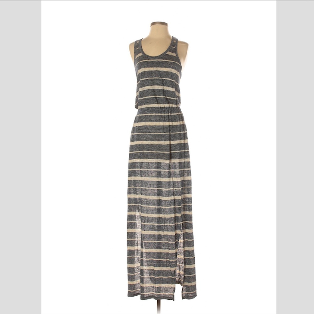 Madewell Navy/Cream/Orange Racerback Maxi Dress